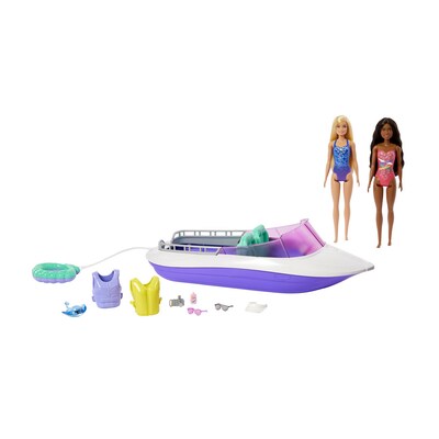 Mattel Barbie Mermaid Power Dolls & Boat Playset (HJK58)