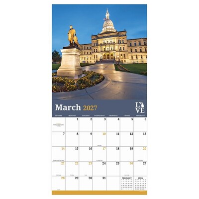 2027 TF Publishing Michigan 11 x 12 Monthly Wall Calendar, Multicolored (27-1039)