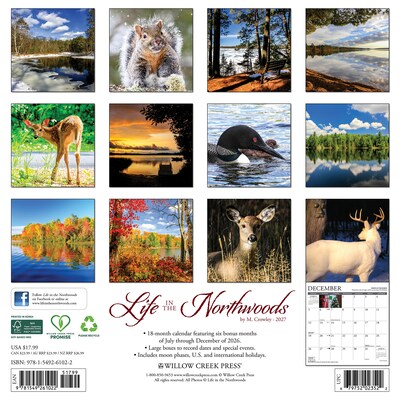 2027 Willow Creek Life in the Northwoods  12 x 12 Monthly Wall Calendar (61022)