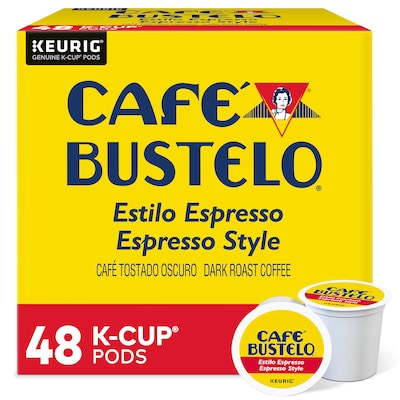 Cafe Bustelo Espresso Style Coffee Keurig® K-Cup® Pods, Dark Roast, 48/Box (5000346117)