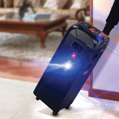 Gemni Sound 360° 1000W Portable Bluetooth Speaker w/ LED Party Lighting, Black (GPLT-360)