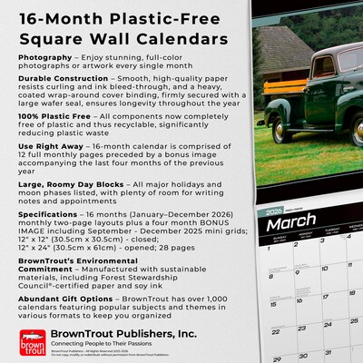 2026 BrownTrout Classic Chevy Pickups 12" x 12" Monthly Wall Calendar (9798330701704)