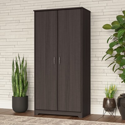 Bush Furniture Cabot 61H Tall Storage Cabinet with 4 Shelves, Heather Gray (WC31799)