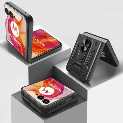 SaharaCase Raider Series Kickstand Case for Motorola Razr+ (2024), Scorpion Black (CP00629)