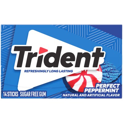 Trident Sugar Free Perfect Peppermint Gum, 14 Pieces/Pack, 12/Pack (209-02517)