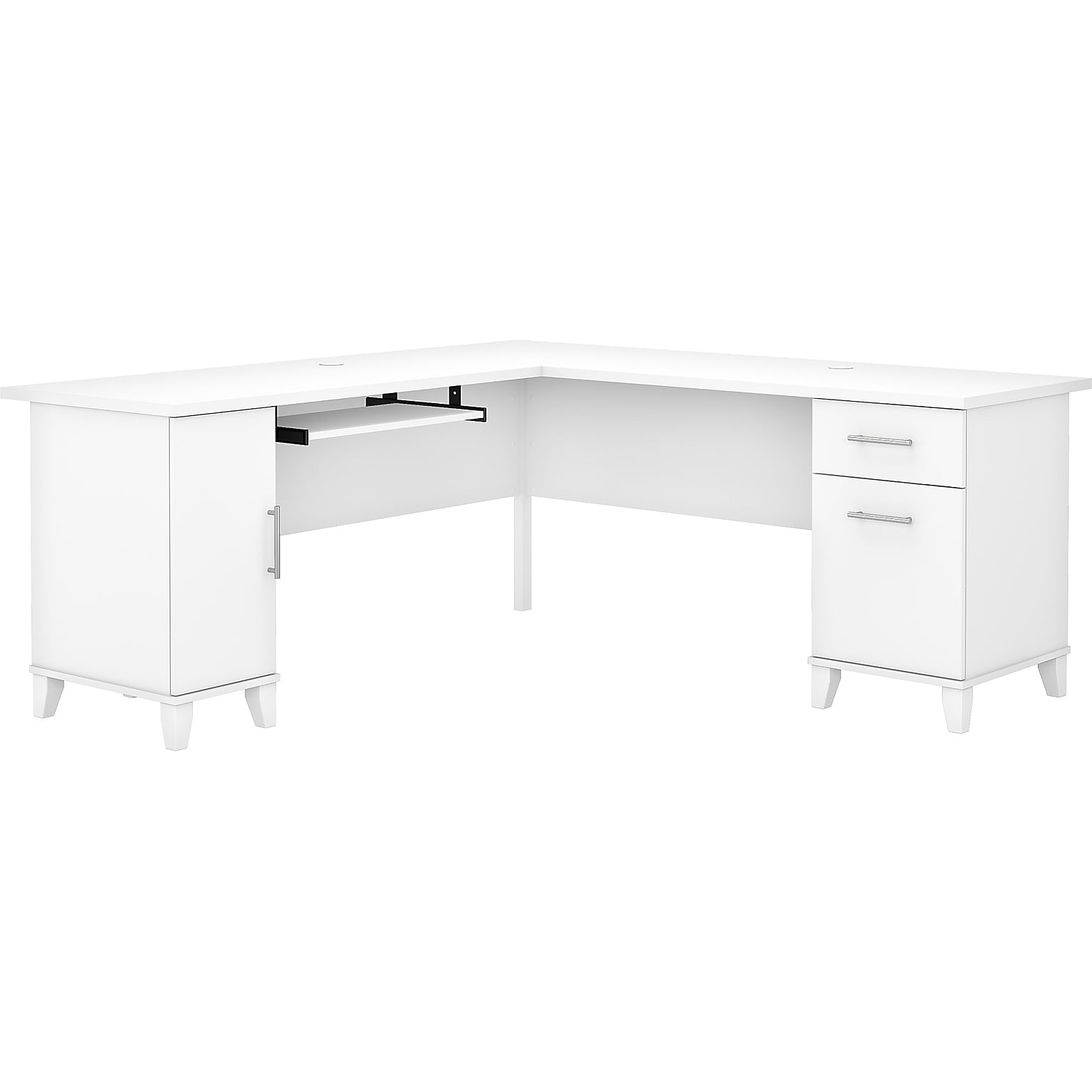 Bush Furniture Somerset 72W L Shaped Desk with Storage, White (WC81910K)