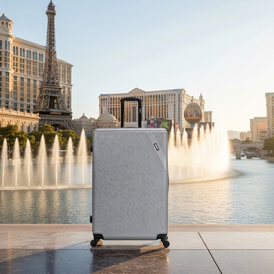 DUKAP Discovery 33.66" Hardside Suitcase, 4-Wheeled Spinner, TSA Checkpoint Friendly, Pink (DKDIS00XL-PNK)