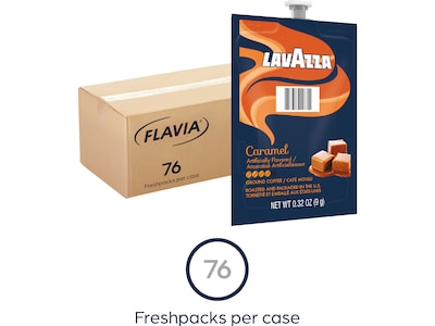 Lavazza Caramel Coffee Flavia Freshpacks, Medium Dark Roast, 76/Carton (48750)
