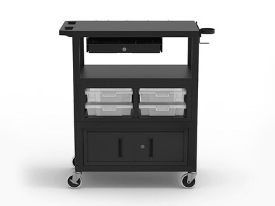 Luxor TUFFY XL Deluxe Teacher Cart, Black (ECMBSKBC-B)