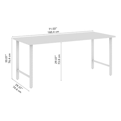 Bush Business Furniture Hustle 72"W Computer Desk with Metal Legs, White (HUD272WH)