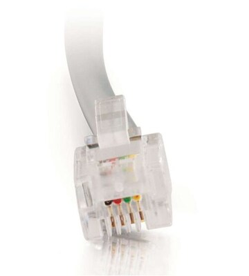 C2G 14 RJ11 Modular Telephone Cable, Male to Male, Silver (09590)