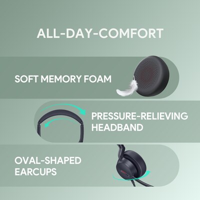 Yealink UH44 USB Wired Noise Cancelling USB-C/A Stereo Computer Headset for Business Office, Teams Certified