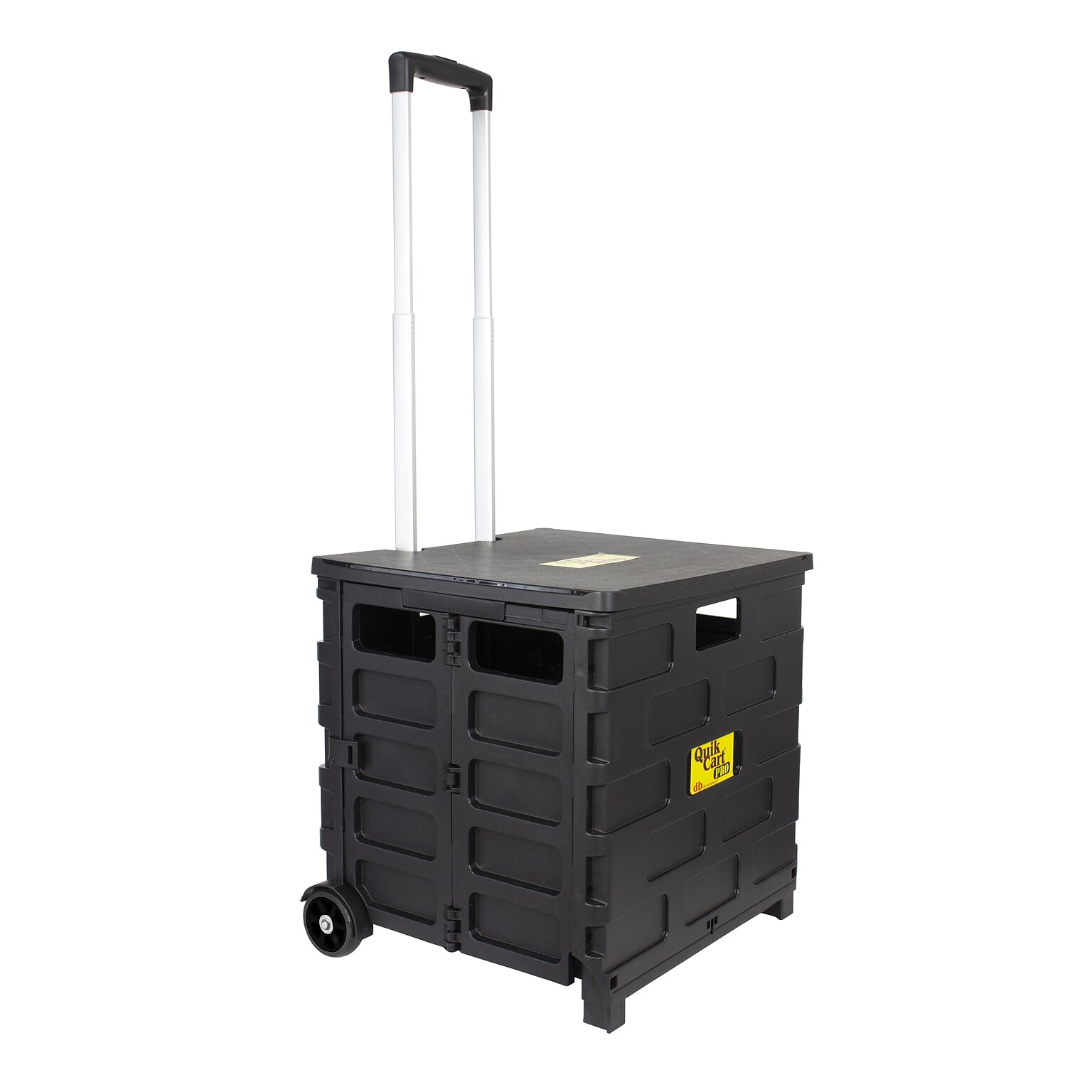 Dbest Quik Cart Pro Rolling Crate Teacher Utility with Seat, Black (01-803)