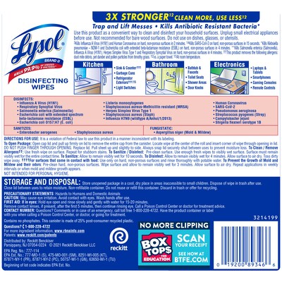 Lysol Disinfecting Wipes, Crisp Linen Scent, 80 Wipes/Canister, 6 Canisters/Carton (1920089346CT)