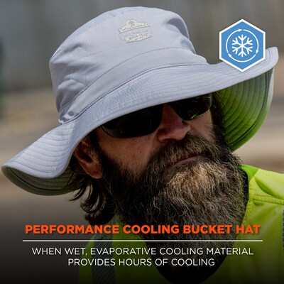 Chill-Its 8939 Cooling Bucket Hat, Gray (12666)