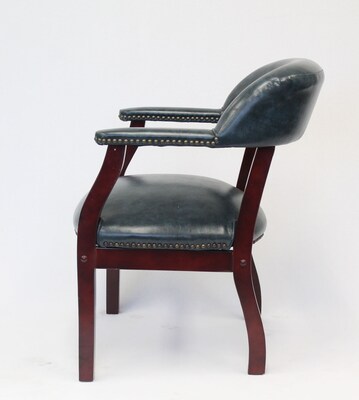 Boss Captain's Guest Chair in Blue Vinyl
