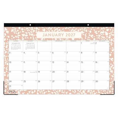 2027 Blue Sky Natalya 17 x 11 Monthly Desk Pad Calendar, Pink (148771-27)