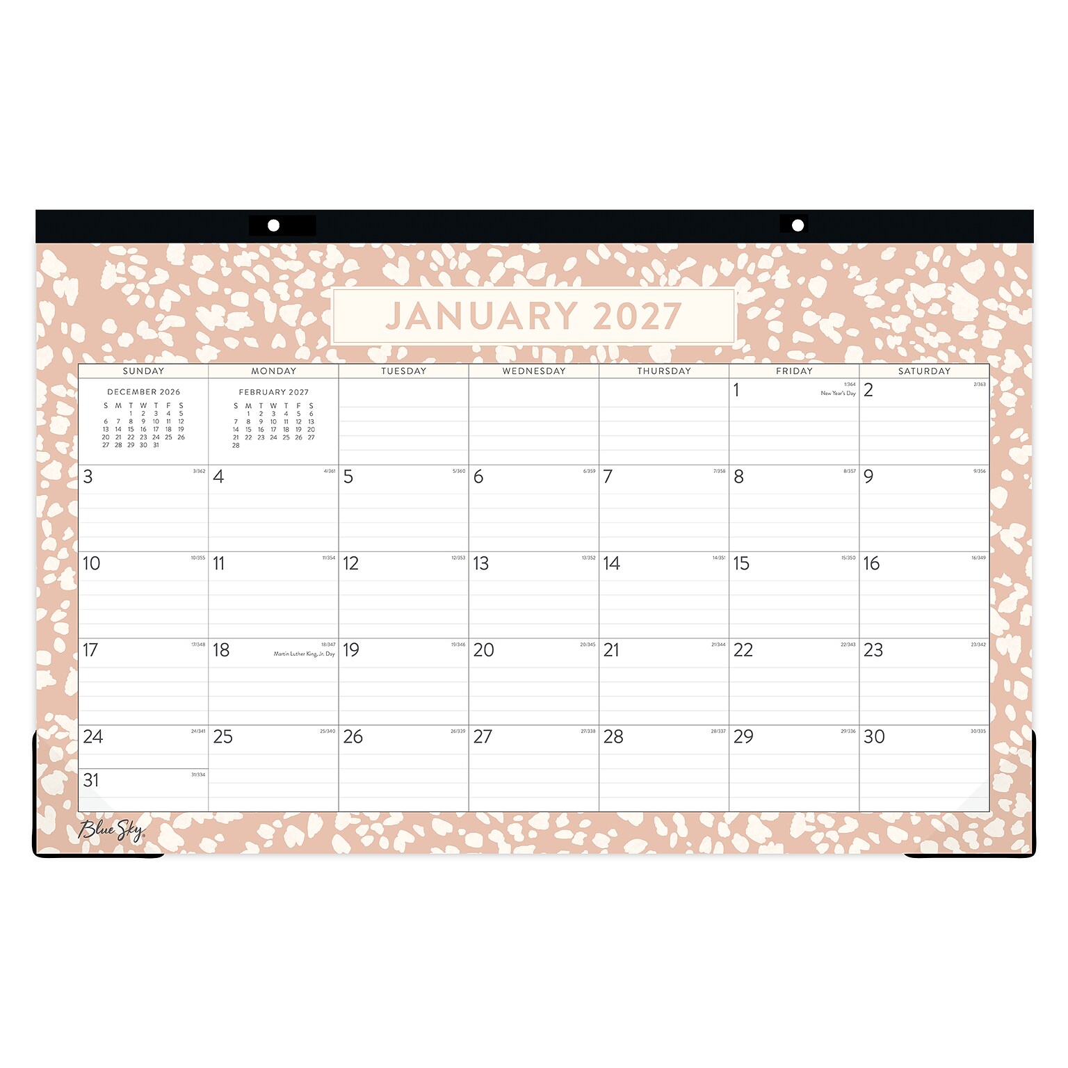 2027 Blue Sky Natalya 17 x 11 Monthly Desk Pad Calendar, Pink (148771-27)