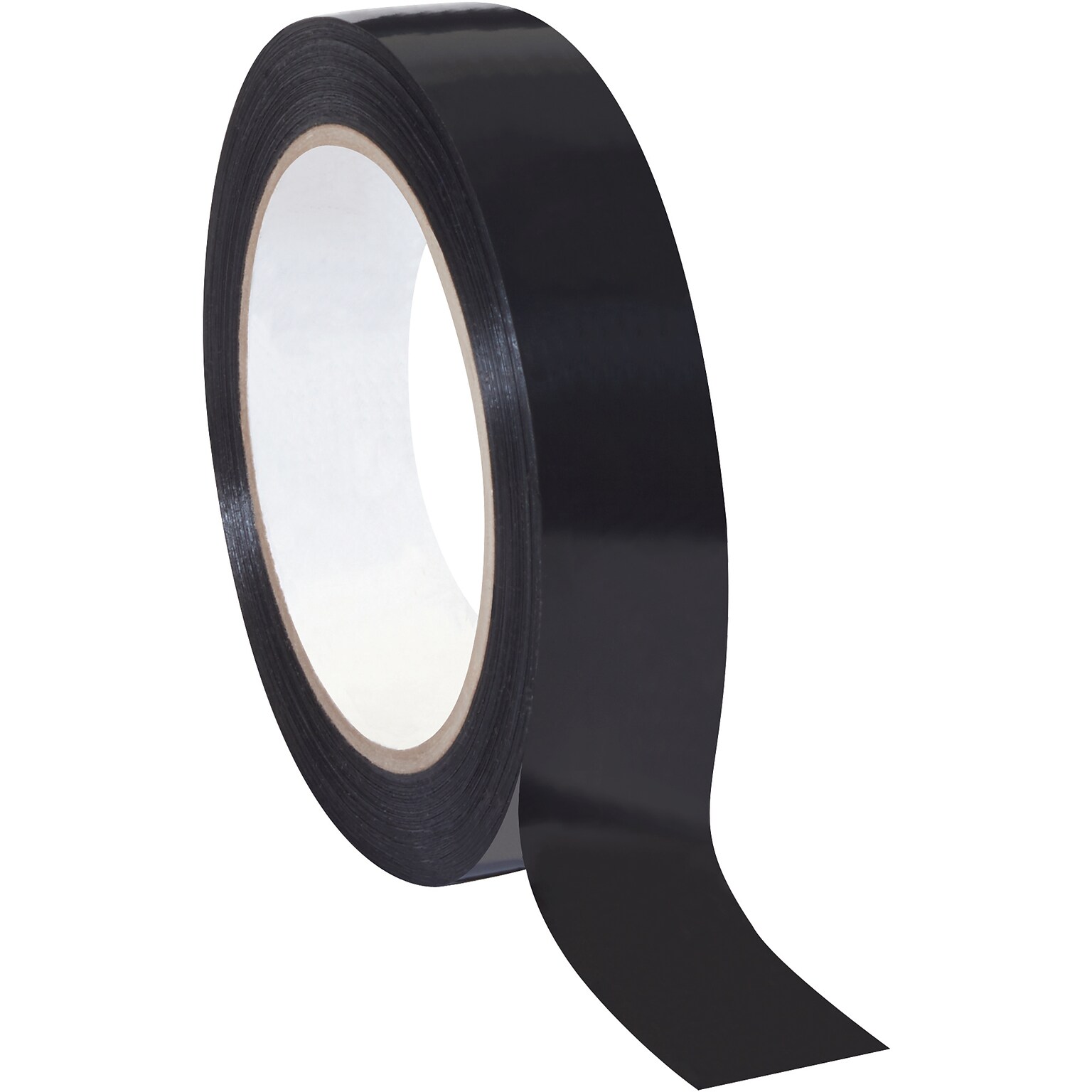 Tape Logic Poly Light Duty Strapping Tape, 1 x 60 yds., 3 Core, Black, 12/Carton(T97719712PK)