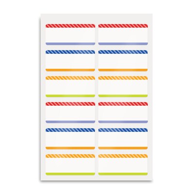 Avery No-Iron Waterproof Fabric Name Labels, .75 x 1.75, Multicolored, 24 Labels/Pack (40774)