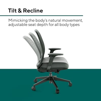 Workplace2.0 Health™ Bedford Polyurethane/Nylon Task Chair, Black (WP62574)