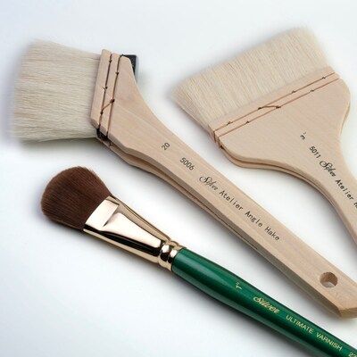 Silver Brush Goat Hair Silver Varnish/Hake Brushes, 3/Pack (SLVHK5052)