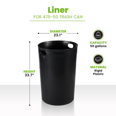 Alpine Industries 475 Series 50 Gallon Rigid Bin Liner, 33.7" x 23.11" x 23.11" (ALP475-50-L)