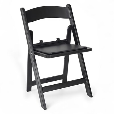 Flash Furniture HERCULES Resin Kids Folding Chair with Black Vinyl Padded Seat (LEL1KBK)