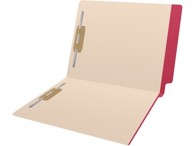 Medical Arts Press Reinforced End Tab File Folder, Straight-Cut, Letter Size, Manila/Red, 50/Box (S-09473-RED)