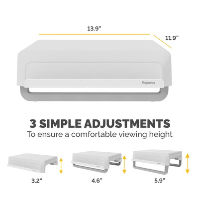 Fellowes Breyta Collection Adjustable Monitor Stand, White (100098565)