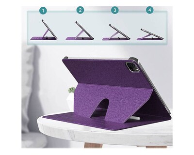 SaharaCase Multi-Angle Folio Case for Apple iPad Pro 12.9 (4th, 5th, and 6th Gen 2020-2022), Purple (TB00029)