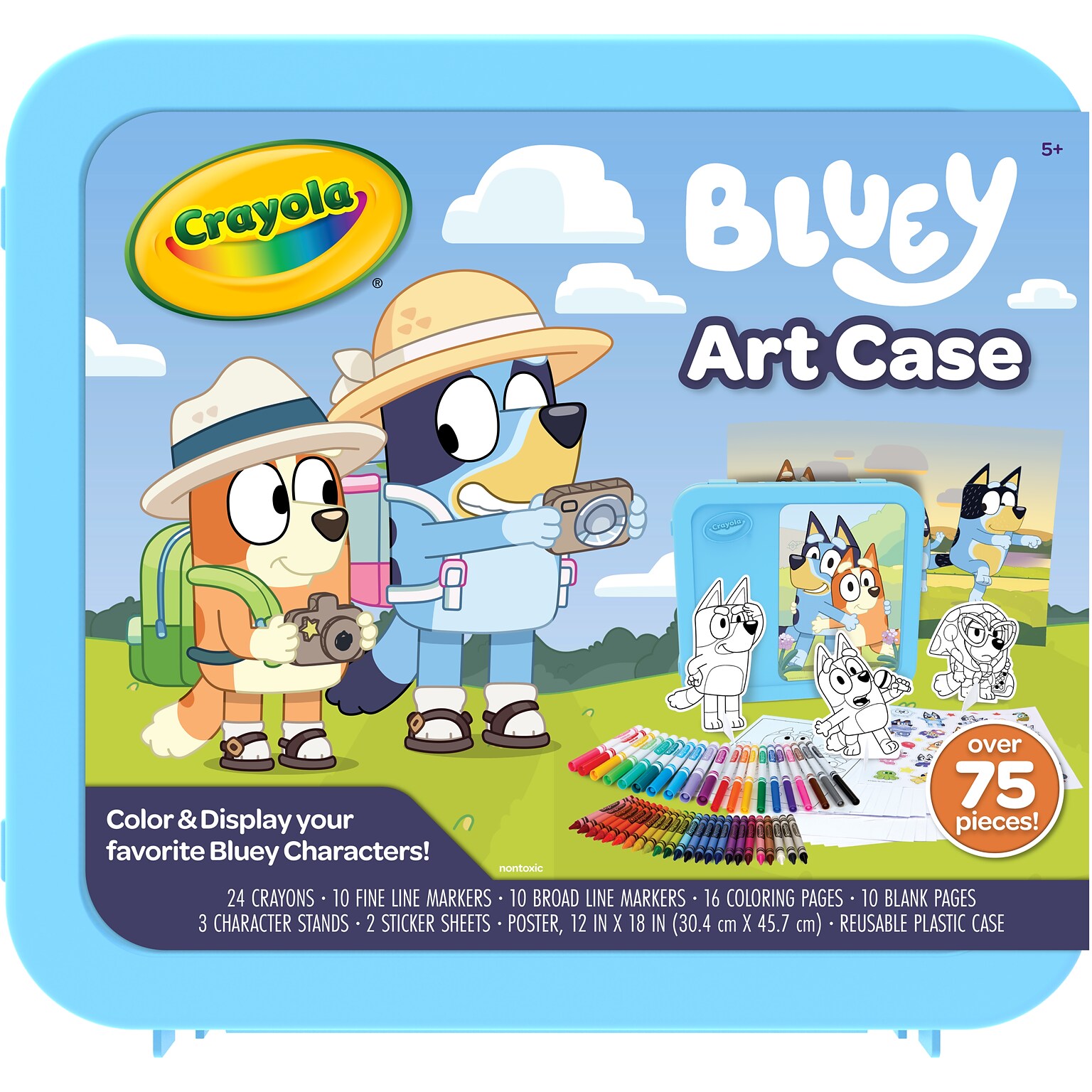 Crayola Bluey Art Case, 75 Pieces/Pack (04-2964)