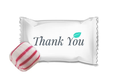 Stewart Candy Company Mints Thank You! Have A Nice Day Soft Peppermints, 7.9 lbs., 1000 Pieces/Carton (CJ-3007 P)