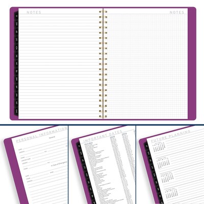 2025-2026 AT-A-GLANCE Contemporary 8.25" x 11" Academic Year Weekly & Monthly Planner, Faux Leather Cover, Purple