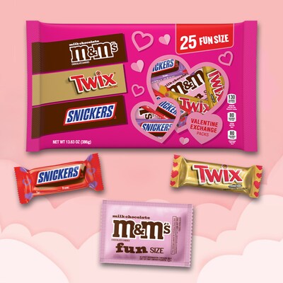 Mars Valentines Exchange Fun Size Assorted Chocolates, 25/Bag (MMM60567)