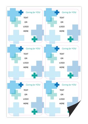 Custom Full Color Square Shaped Magnets, 30 mil. Magnetic stock, 6-Perforated Magnets per Sheet, 3