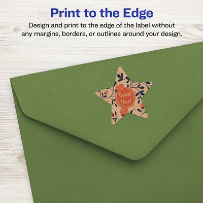 Avery Laser/Inkjet Burst Multipurpose Labels, 2-1/4" x 2-3/8", Kraft Brown, 1200 Labels/Box ( 94611)