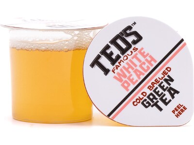 Java House Ted's Famous Cold Brewed White Peach Green Tea Pods, 12/Carton (FC900T70)