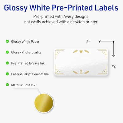 Avery Rectangle Multipurpose Labels, 2 x 4, White, 100/Pack (19479370630)