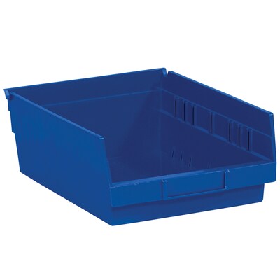 Quill Brand 11 5/8 x 8 3/8 x 4 Plastic Shelf Bin, Blue, 20/Case (BINPS104B)