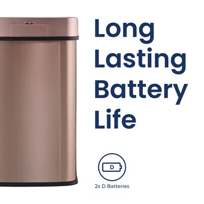Nine Stars Stainless Steel Motion Sensor Trash Can, 13.2 Gallon, Gold (DZT-50-28GD)