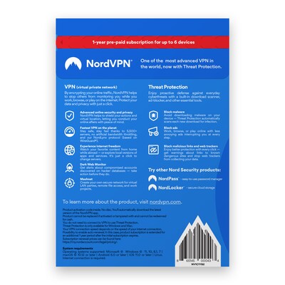 NordVPN Plus for 10 Devices, Windows/macOS/Android/iOS, Download (NVP1C1Y-RLUS-E-ST)