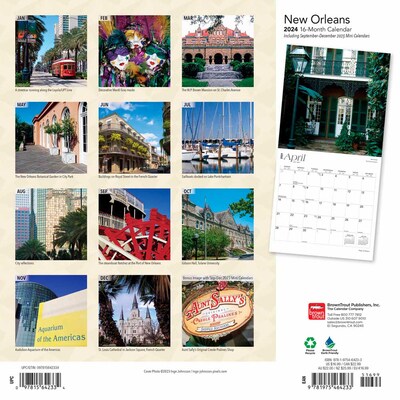 2024 BrownTrout New Orleans 12" x 24" Monthly Wall Calendar (9781975464233)