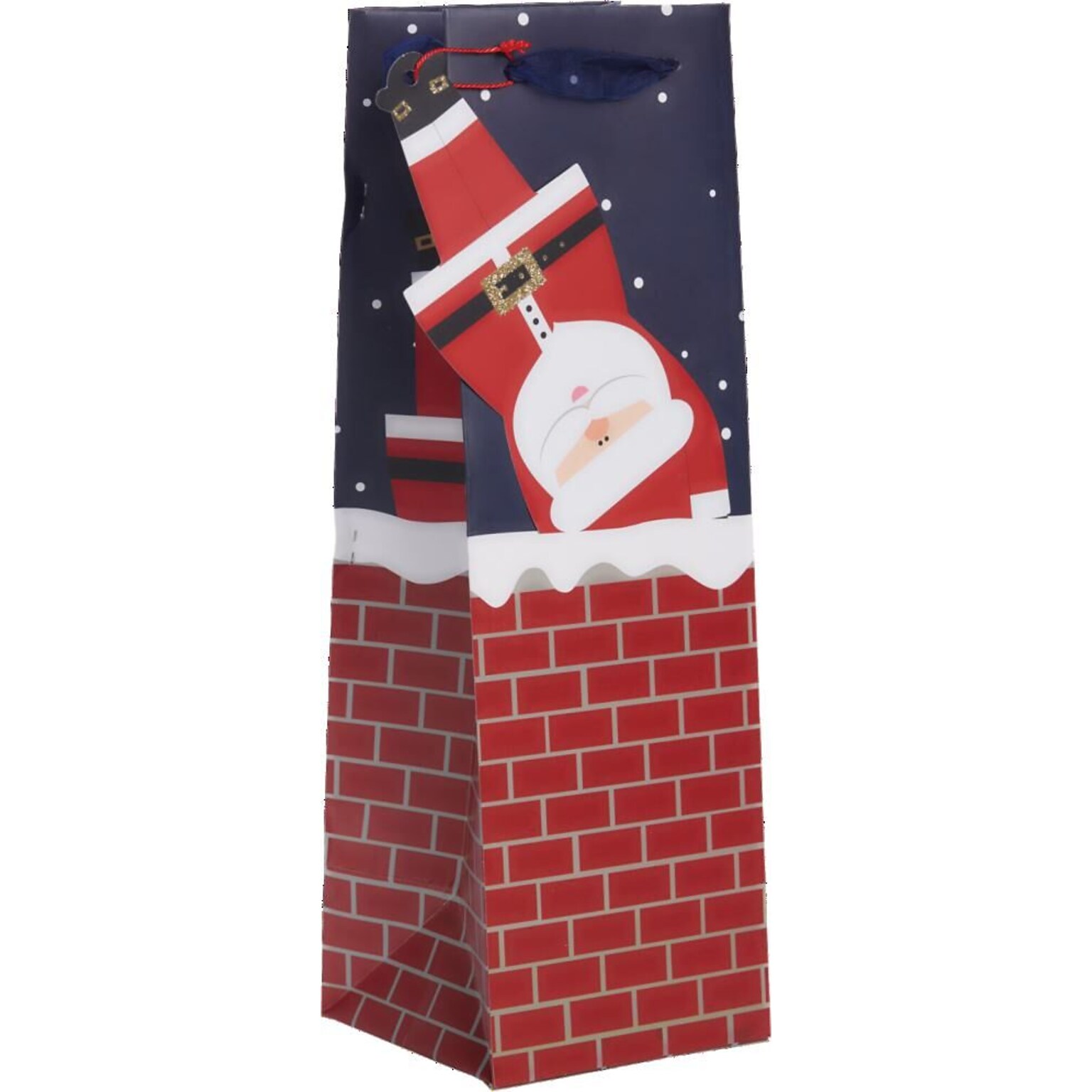 JAM Paper Santas List Small Wine Gift Bags, 120/pack (526BXBT5861)