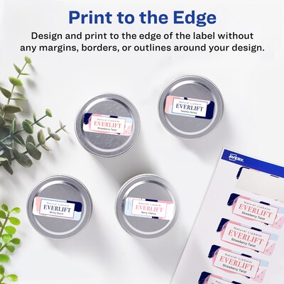Avery Laser/Inkjet Rectangle Multipurpose Labels, 1" x 2", White, 600 Labels/Pack (94220)