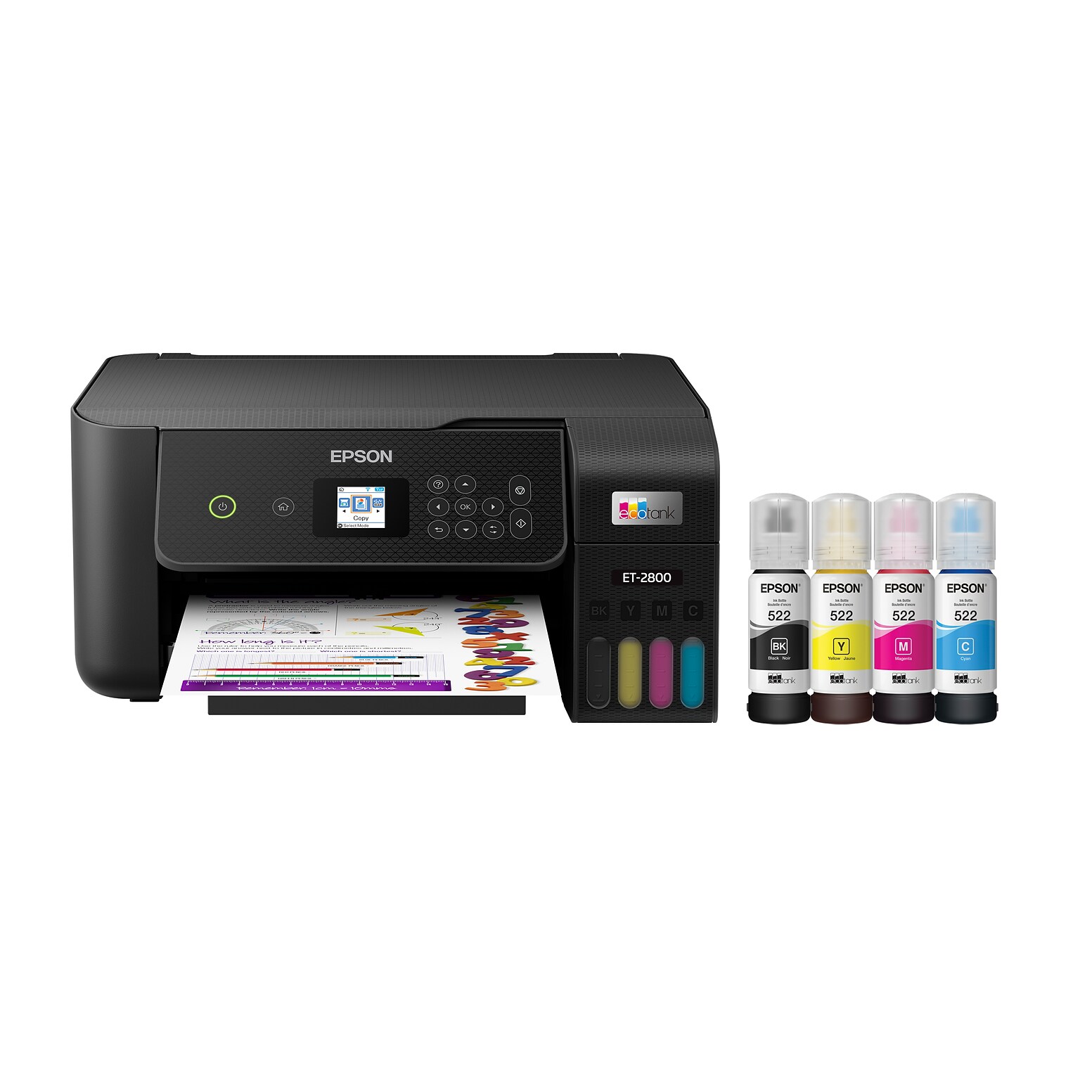 Epson EcoTank ET-2800-B Wireless Color Inkjet Printer, All-In-One Supertank, Print, Scan, Copy (9472532)