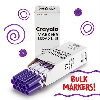 Crayola Bulk Markers, Conical Tip, Violet (Purple), 12/Pack, 3 Packs/Bundle (BIN587700040-3)