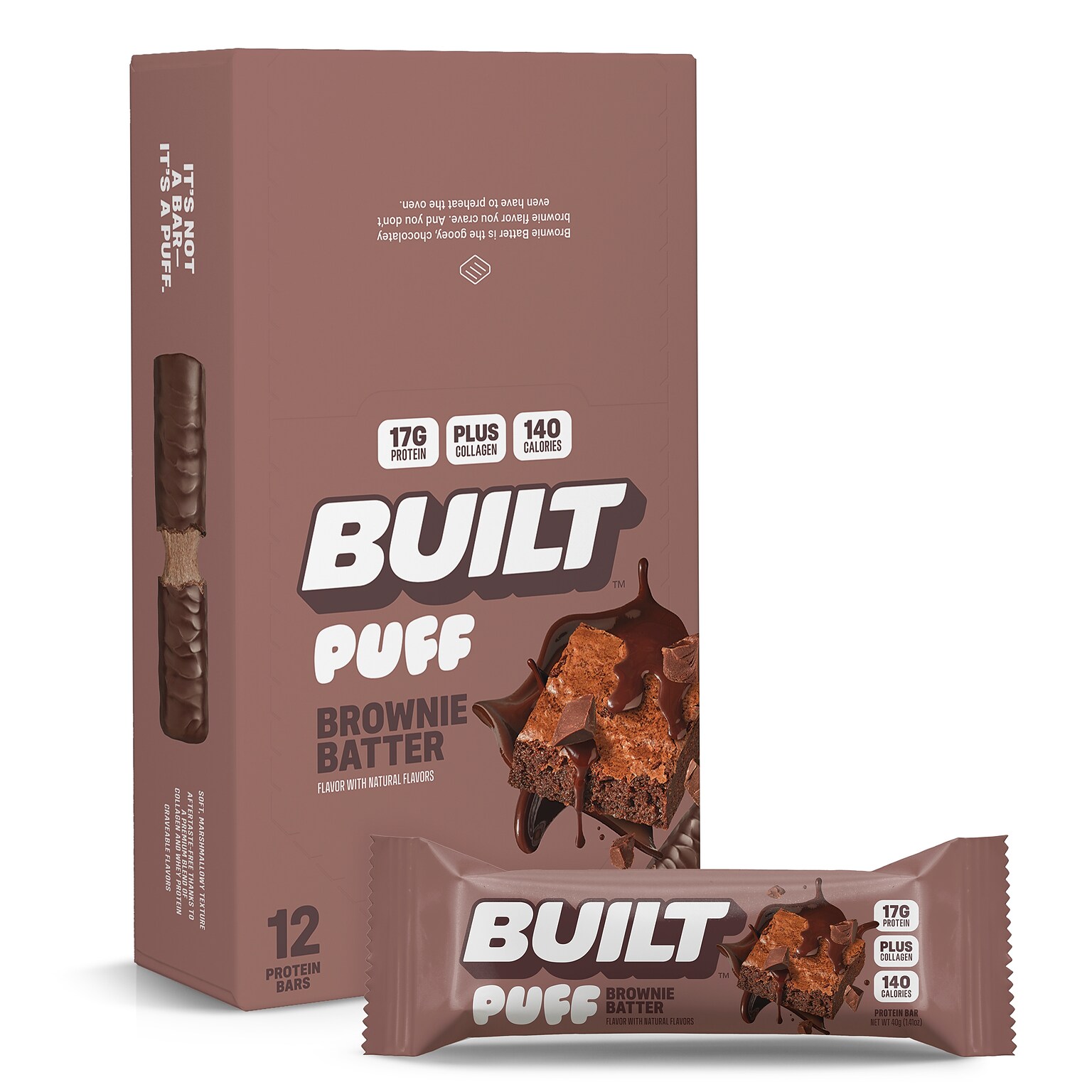 Built Puff Brownie Batter Protein Bar, 1.41 oz., 12 Bars/Box (BUI30363)