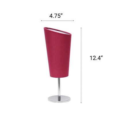 Creekwood Home Chrome Slanted 12.4" LED Table Lamp, Pink (CWT-1012-PN)