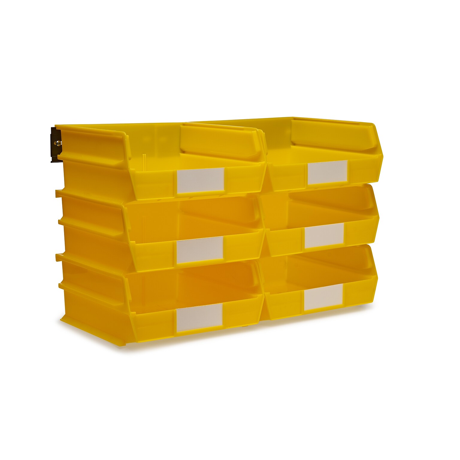 Triton Products LocBin Stackable Storage Bin, 5 x 11x 10.87, Yellow, 6/Pack (3-235YWS)